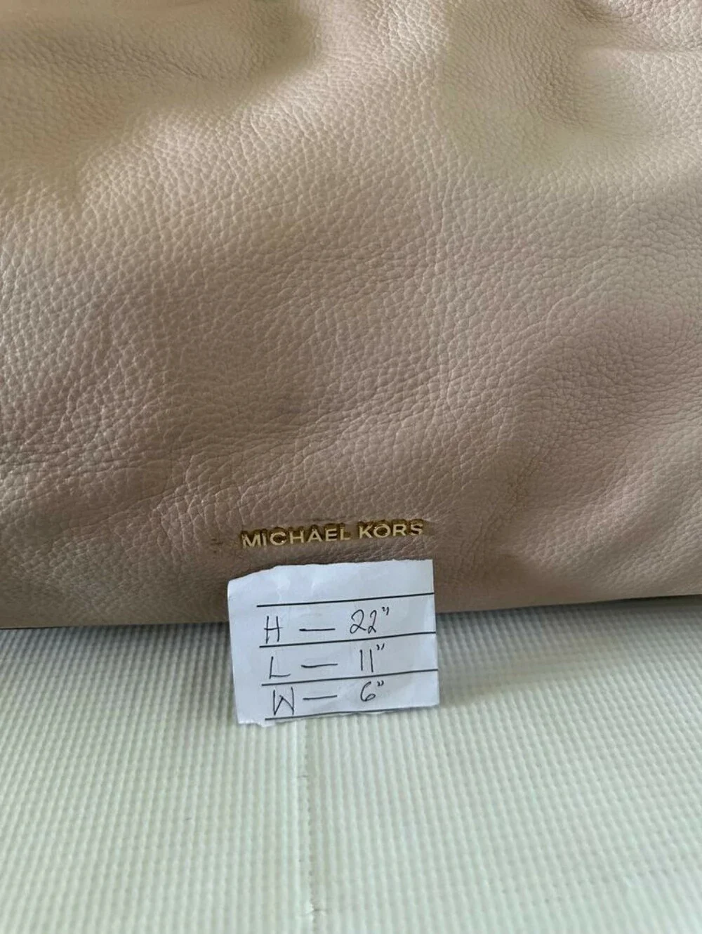 Michael Kors Raven Pebble Soft Pink / Gold Leather Large Shoulder Tote Bag